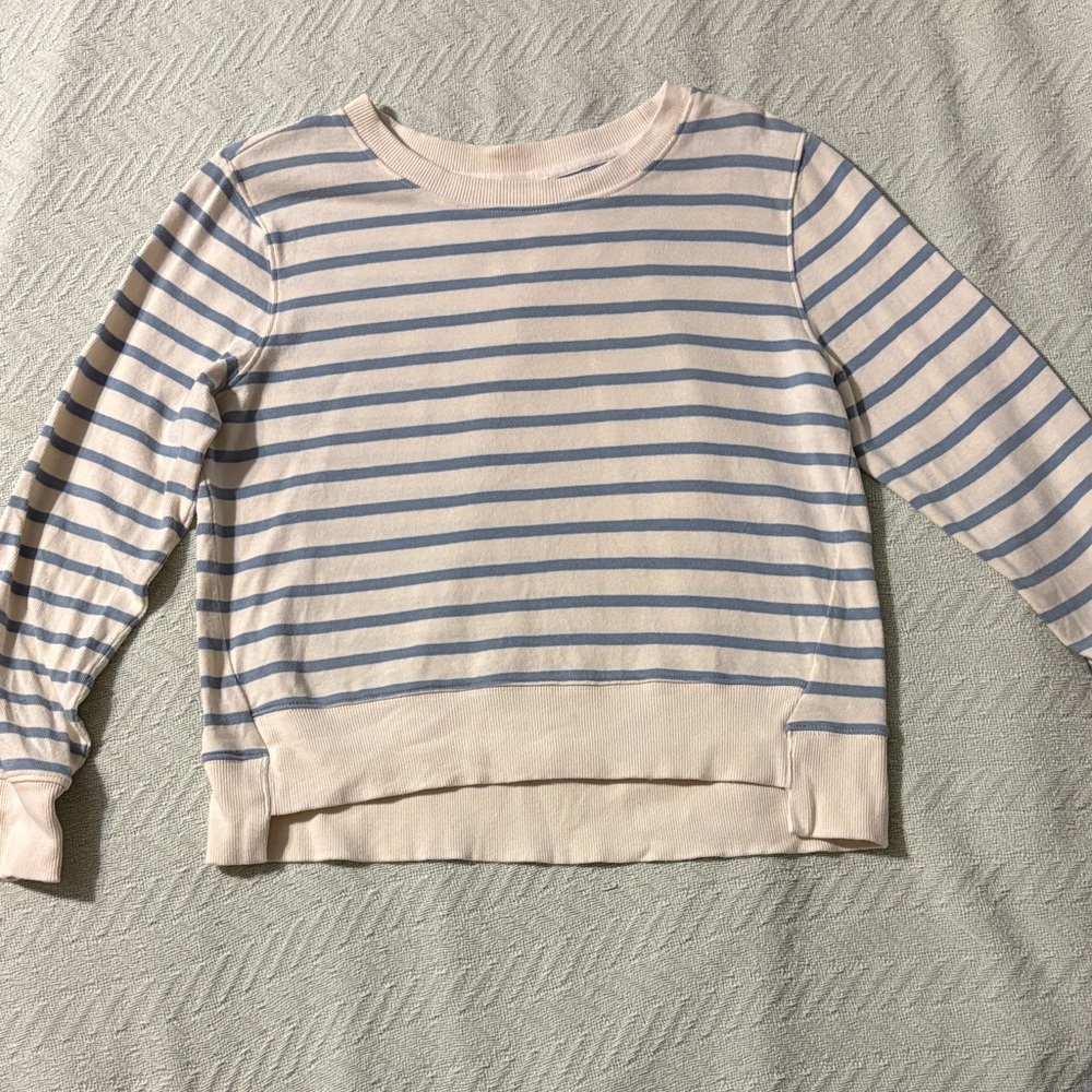 A loves A Small Striped Long Sleeve Top - Blue and Cream
